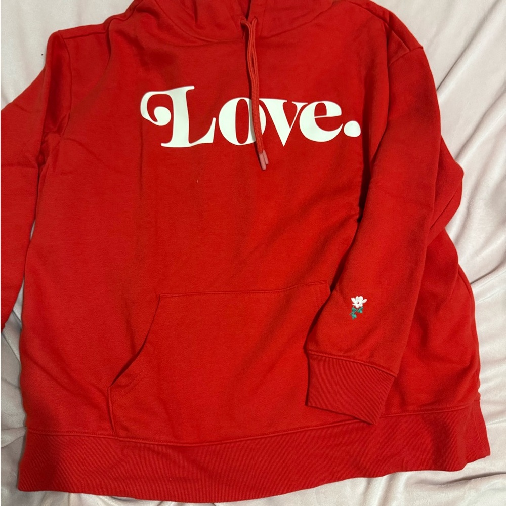 Red "Love." Graphic Hoodie